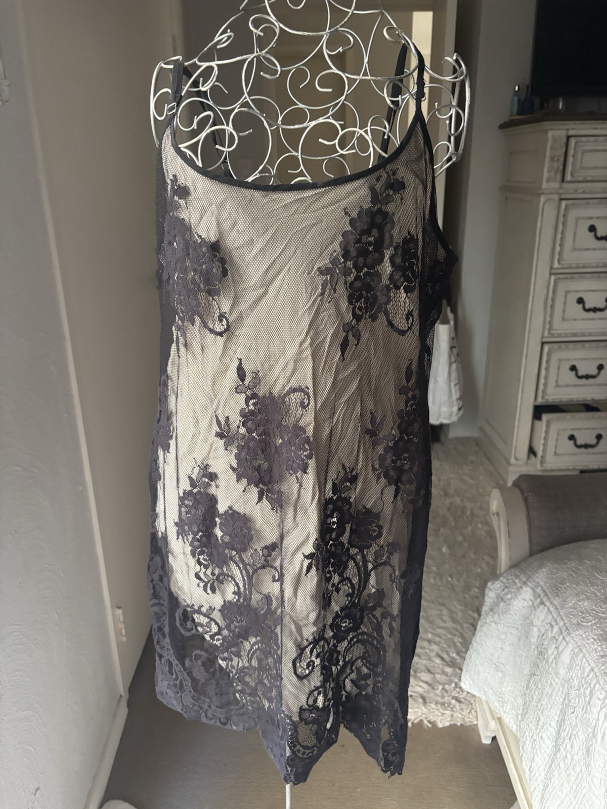 FLANNEL Australia NWT Black Silk And Lace Mini Slip Dress 2 10 $550