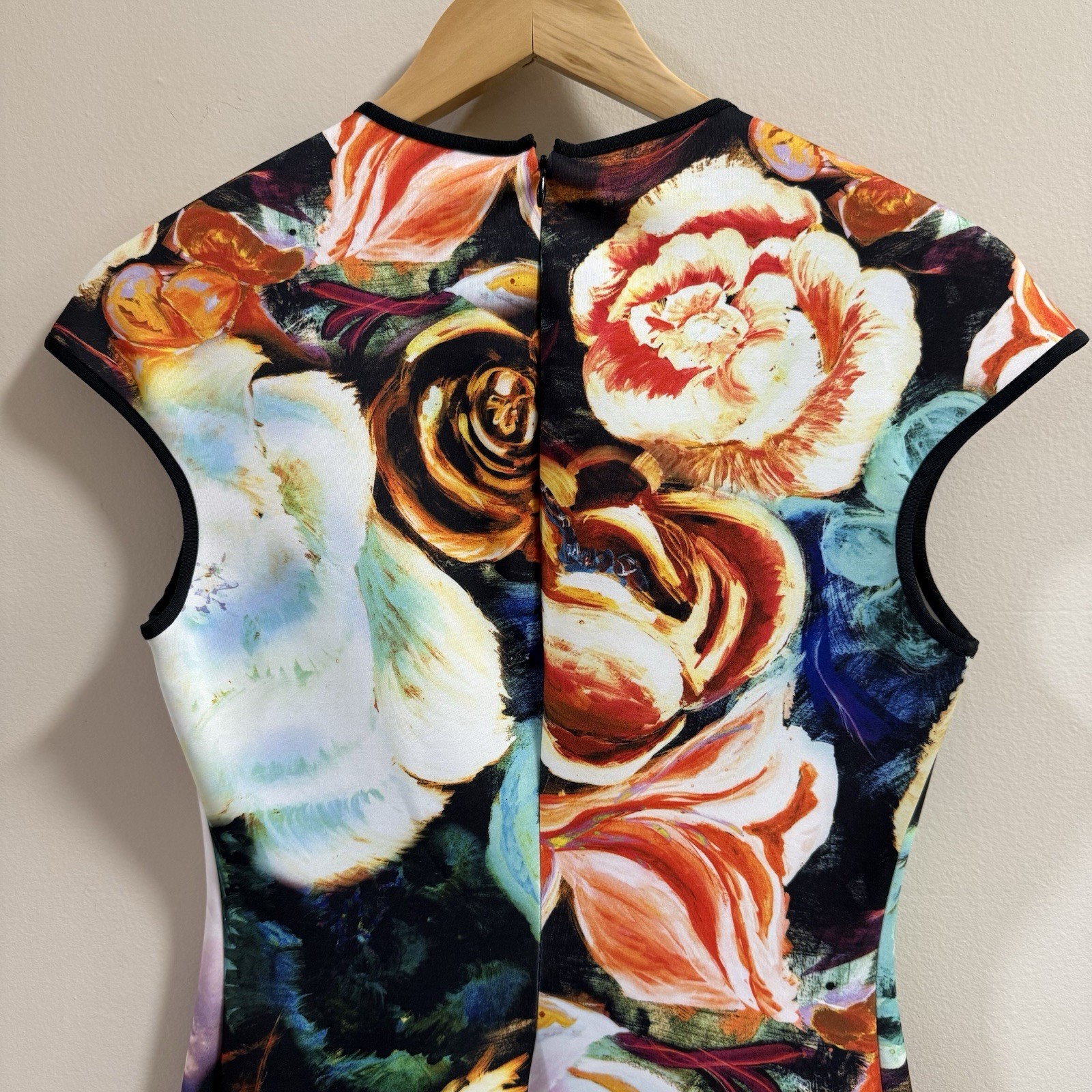 Clover Canyon Magical Sky Digital Print Cap Sleeve Pencil Dress Medium Neoprene