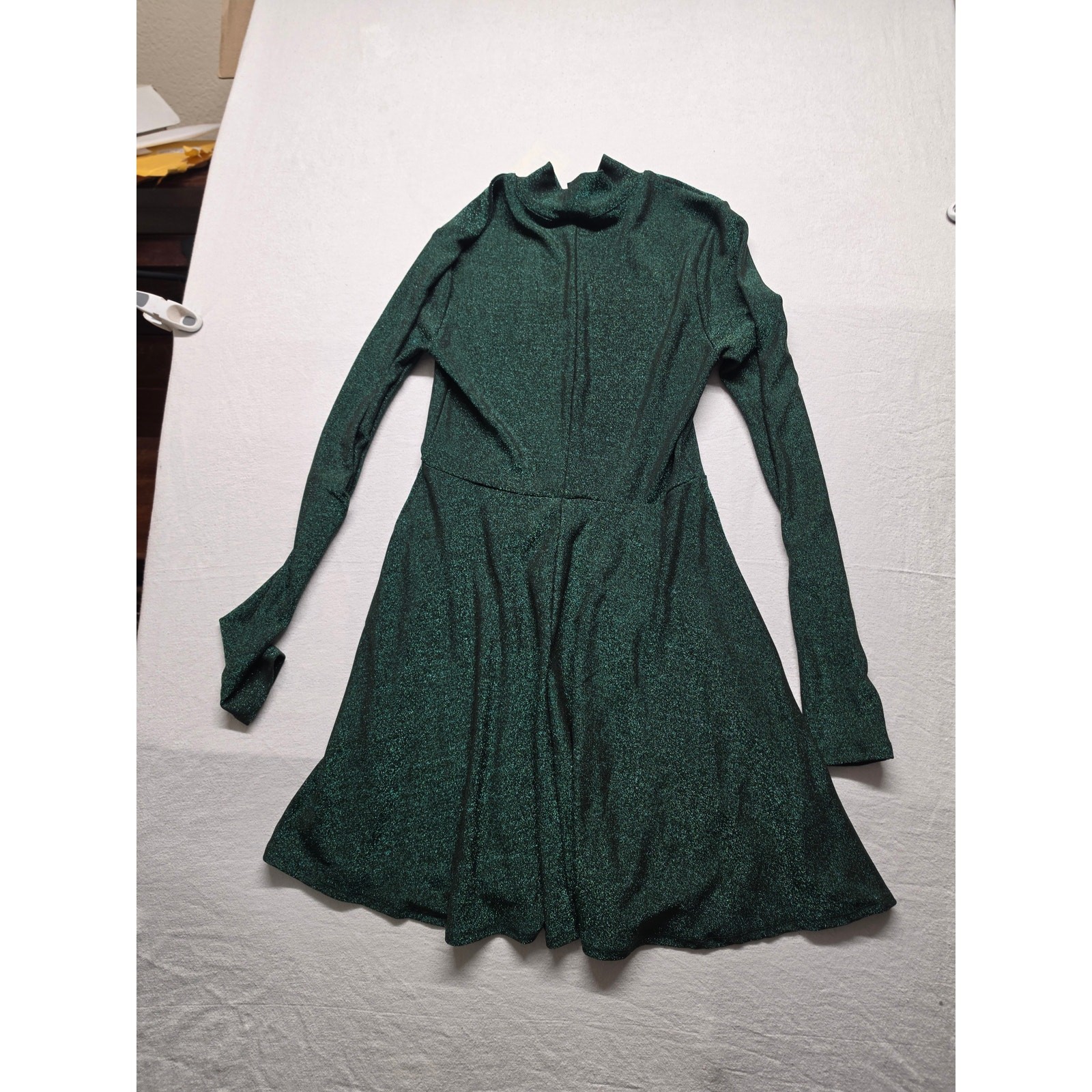 Wild Fable Green Long Sleeve Mini Dress Small NWT Ribbed Mock Neck