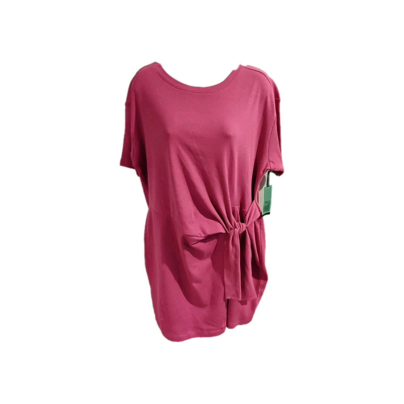 TERRA & SKY WOMENS PURPLE PLUS SIZE 4X(28W-30W) FRONT TWIST DRESS NWT FREE SHIP