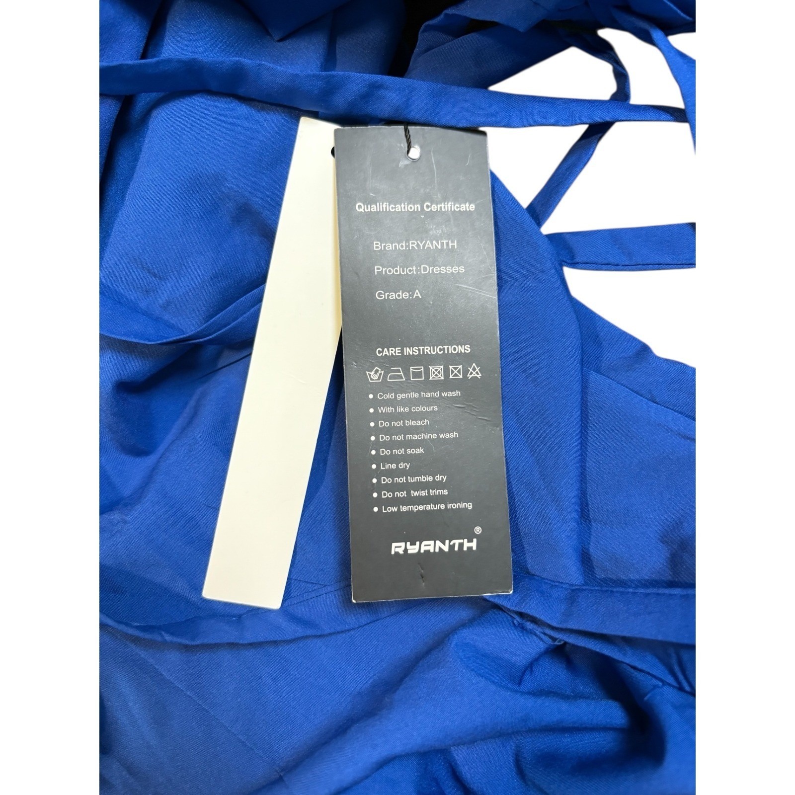 RYANTH One Shoulder Gown Womens Royal Blue 8 NWT Formal Lace Up Back Side Slit