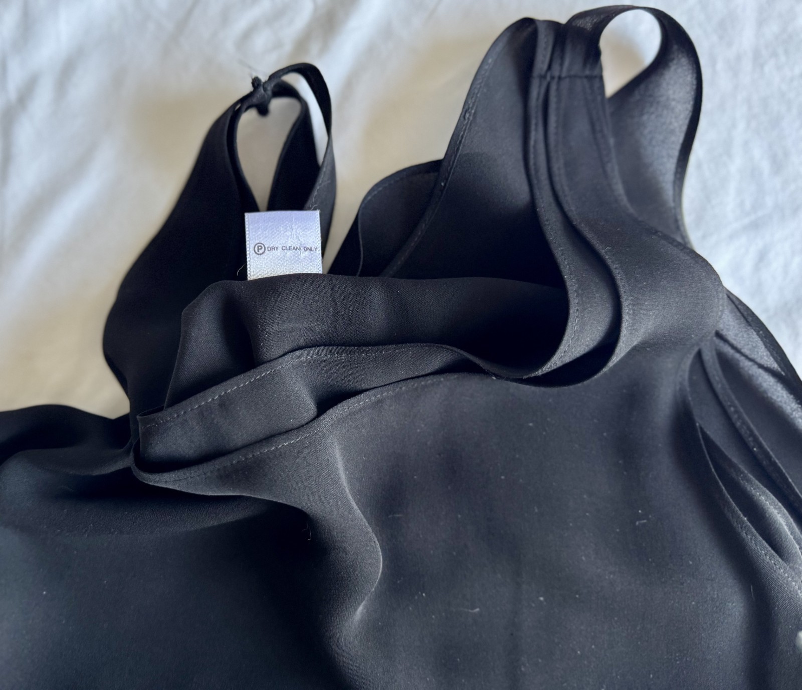 A|X Armani Exchange Vintage 90’s Black Silk Tank Swing Dress Size M