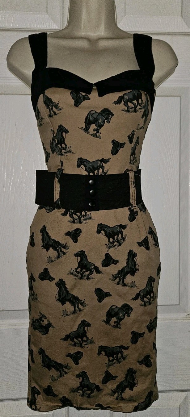 Switchblade Stiletto Pin Up Dress Horses Womans S Rockabilly Punk Ranch Western