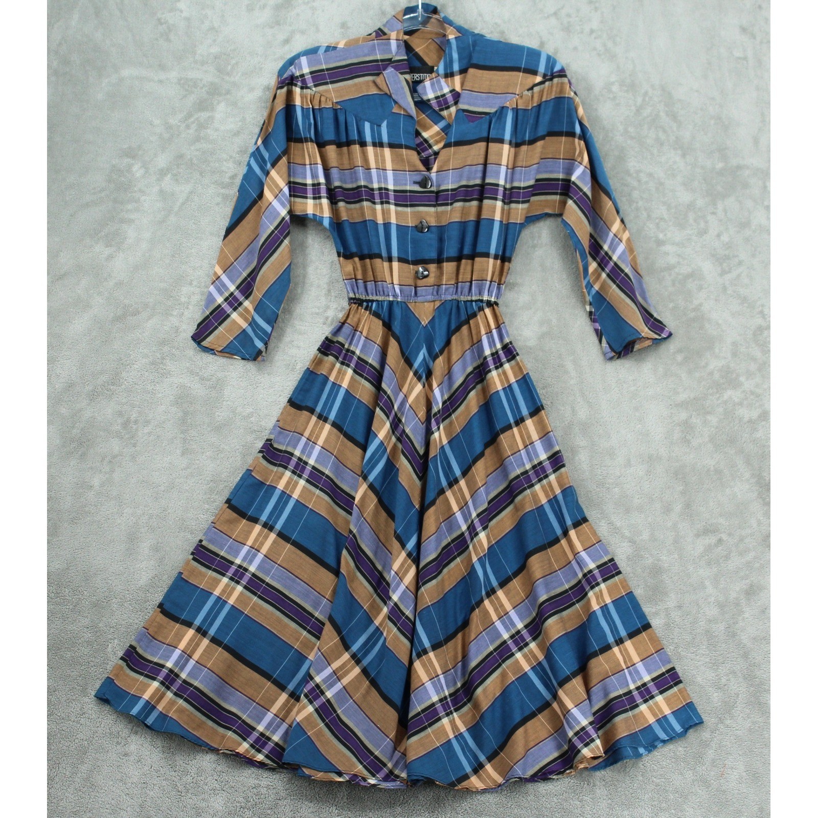 Vintage Superstition Dress Womens Small Polaid Western Southwestern Fit & Flare