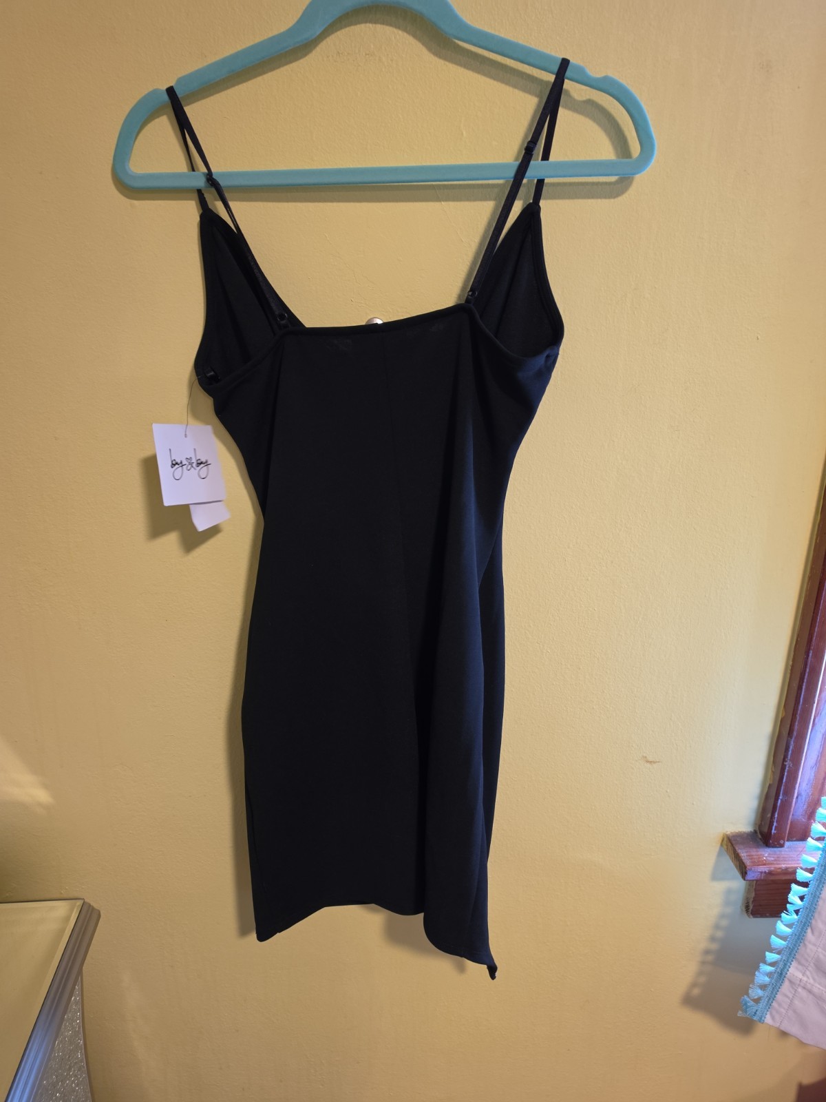 NWT By & By Juniors Size Medium Black Dress Rhinestone Bling Accent Homecoming