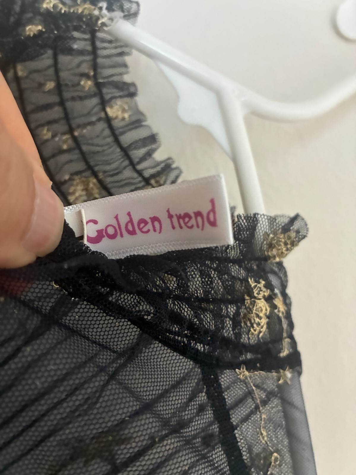 Golden Trend Celestial Sun Moon Stars Goth Chiffon Dress Large Witchy Black Gold