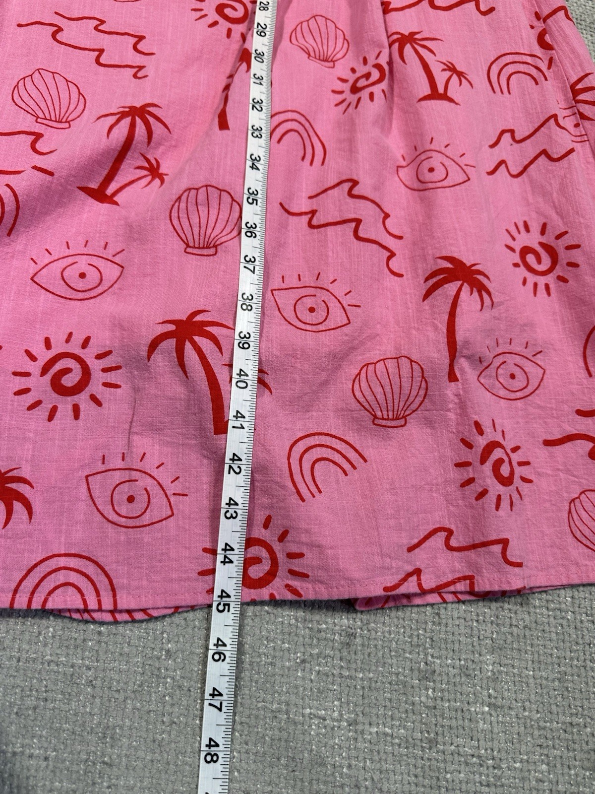 Billy J Dress Womens XL Pink Strapless Cotton Beach Vacation Resort Boho
