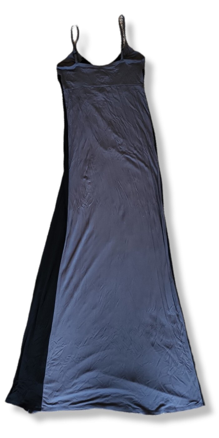 Remain Birger Christensen Medium Two Tone Maxi Dress Fit N Flare Strappy Sleeve
