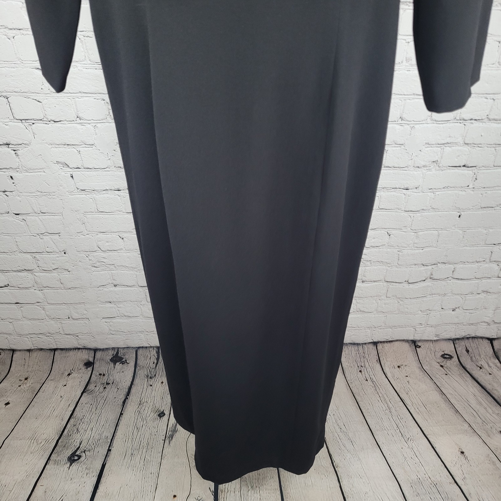 VTG Rimini Black Long Sleeve Beaded Buttoned Back Slit Jacket Dress Size 14