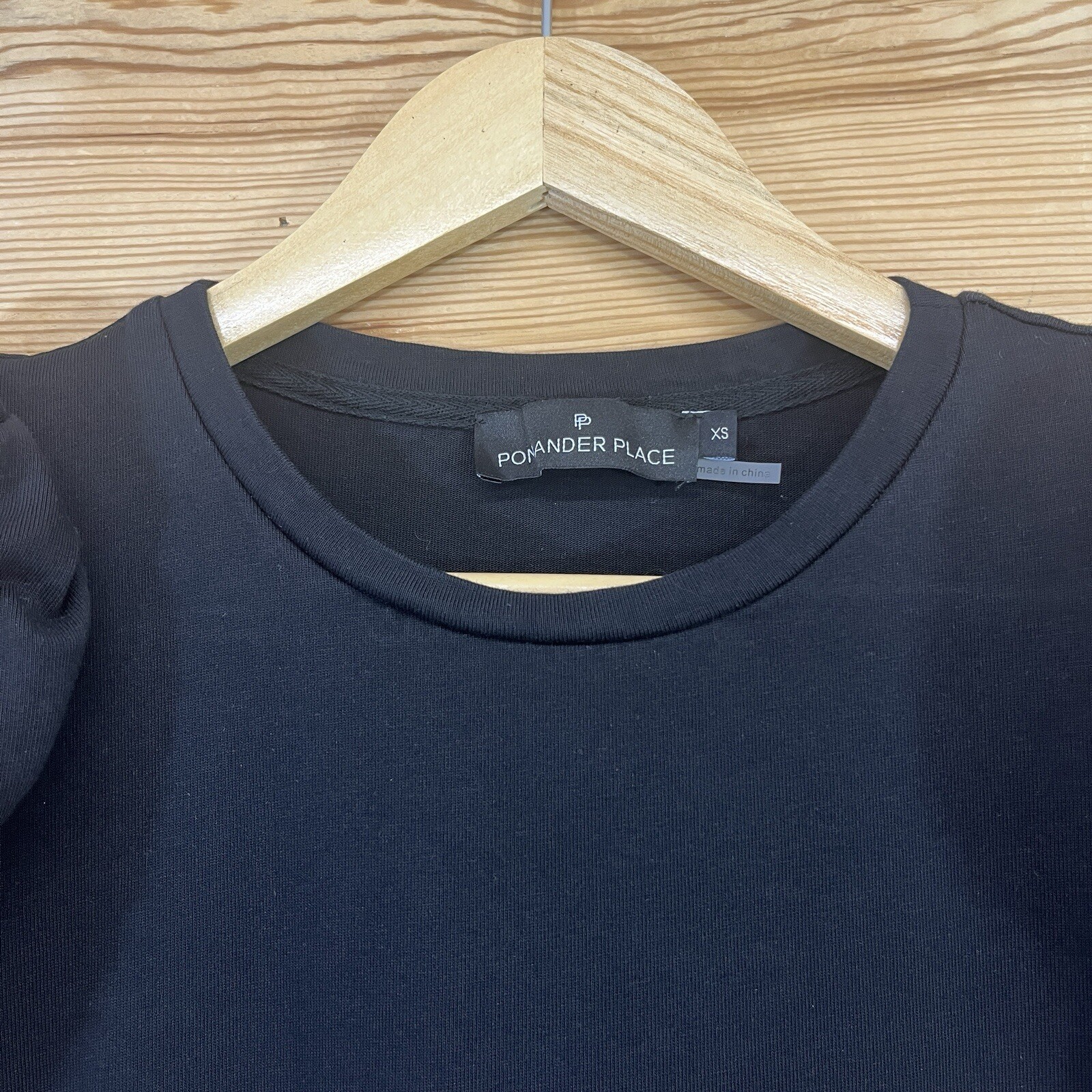 Pomander Place Dress XS Black Puffed Sleeve Shift T Shirt Stella Short B125