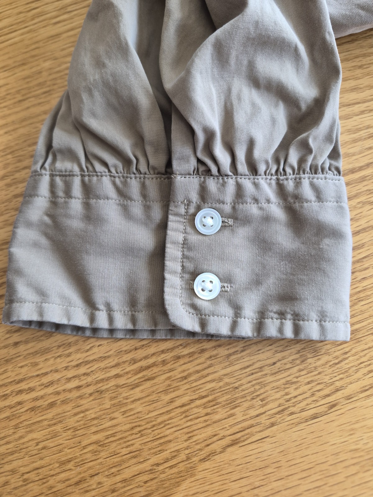 Polo Ralph Lauren Puffed Sleeve Cotton Shirt Dress Womens Midi Pockets Khaki 6