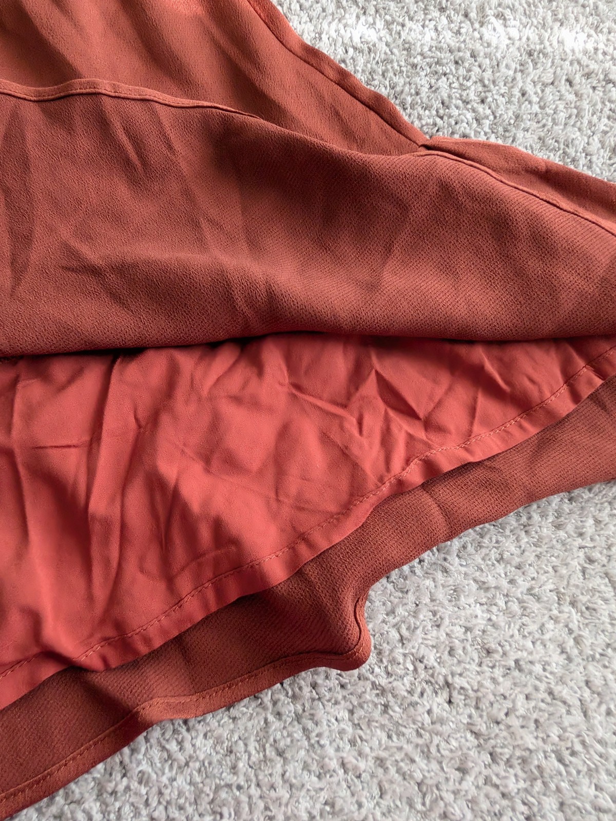 🌼B2G1🌼 Lulus Match Maker Rust Orange Long Sleeve Mini Dress Size Medium NWT