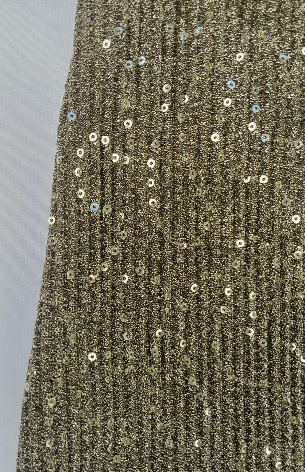 NWT Large SAYLOR Gold Ribbed & Sequins CYRIELLE Faux-Wrap TULIP Midi Event DRESS
