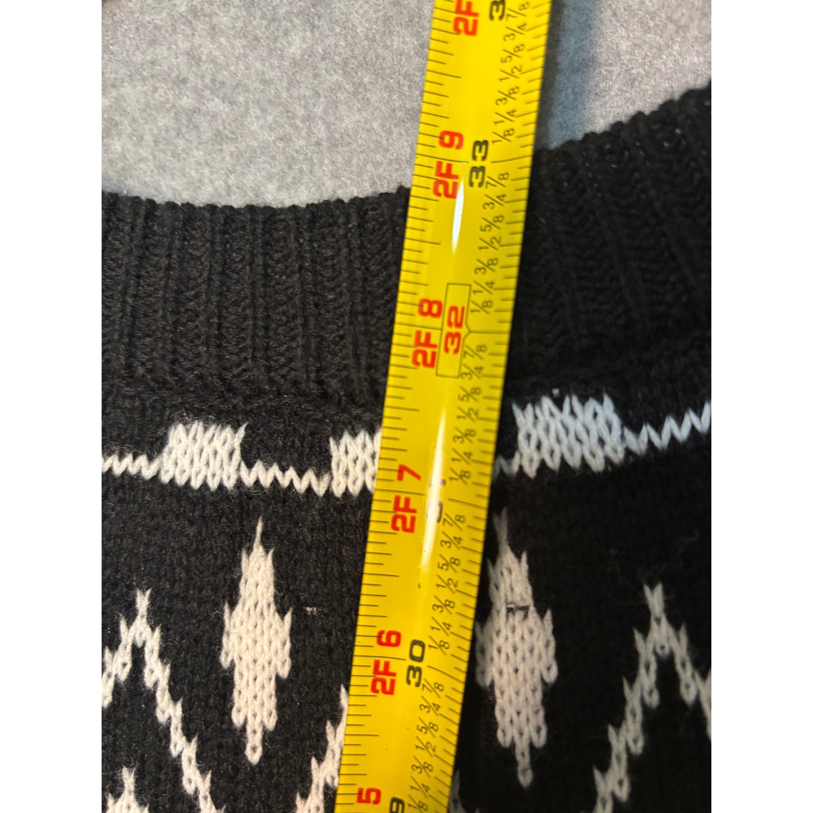 Harper Heritage Black White Fair Isle Sweater Dress Nordic Knit Winter NWT Large