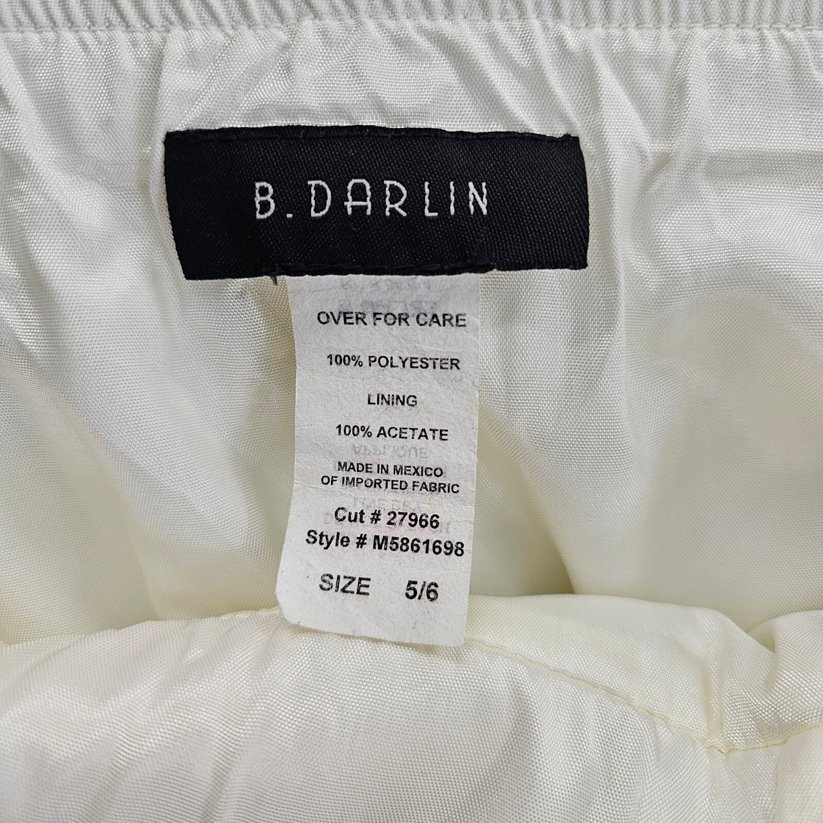 B. Darlin Dress Prom Formal Strapless Ivory Tiered Tulle Rhinestone Size 5/6