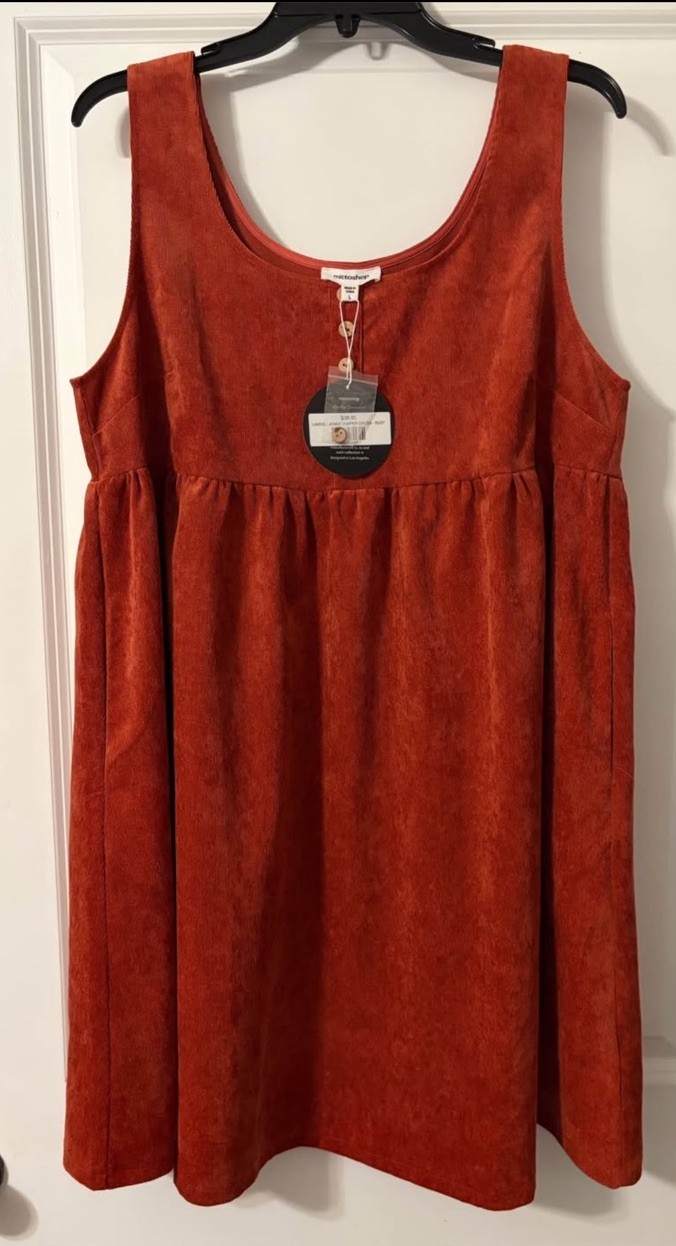 Mittoshop Large Lightweight Corduroy Style Tank Dress Large