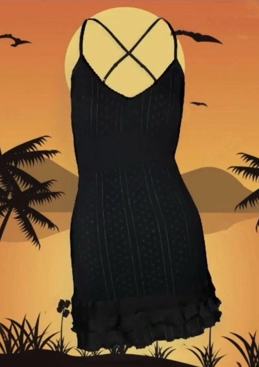 Pretties Venice Ultra Rare Thin Strap Cha Cha Dress In Black – Size XXS