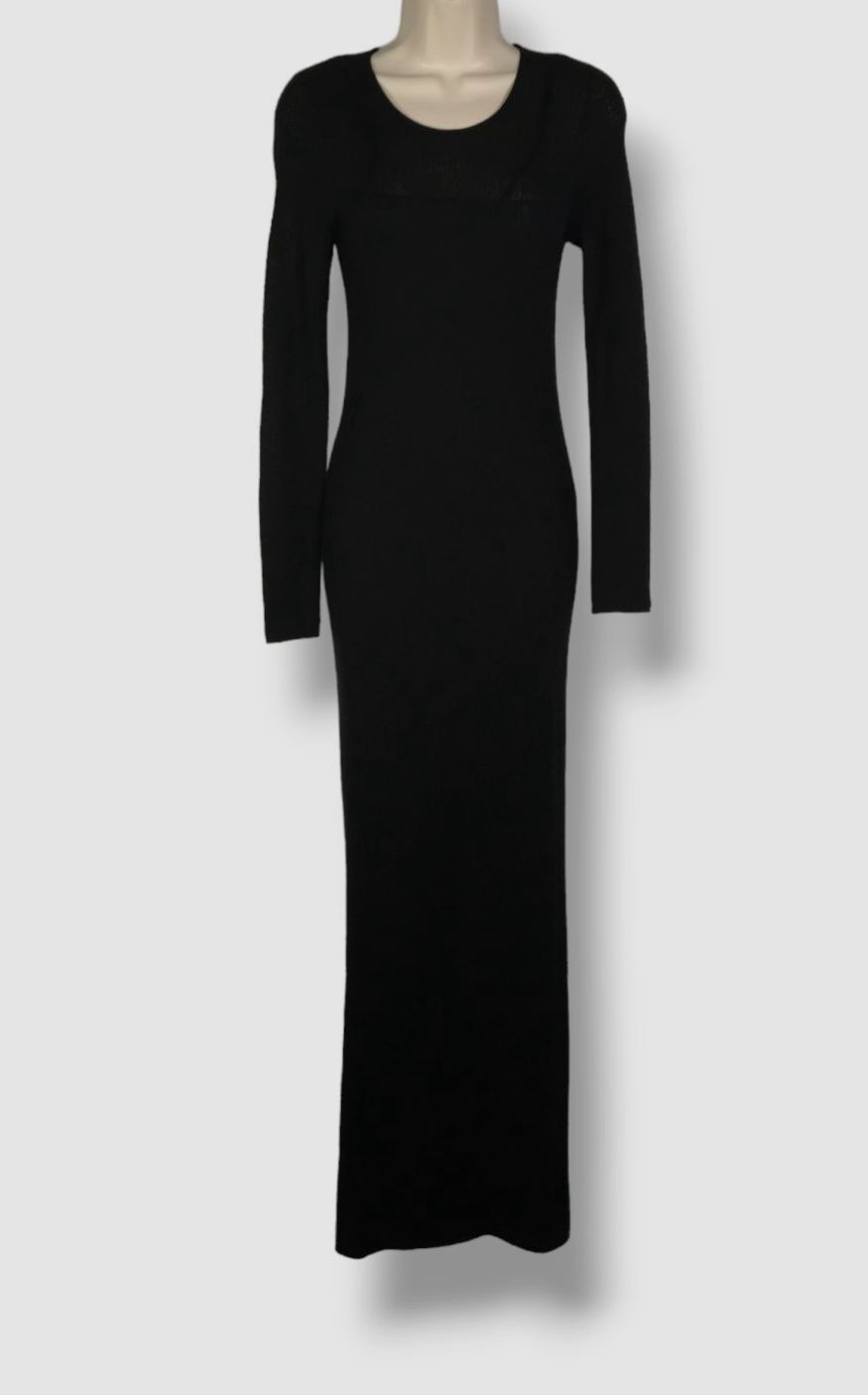 $998 TSE Women’s Black Cashmere Sheer Long-Sleeve Sheath Dress Size XS