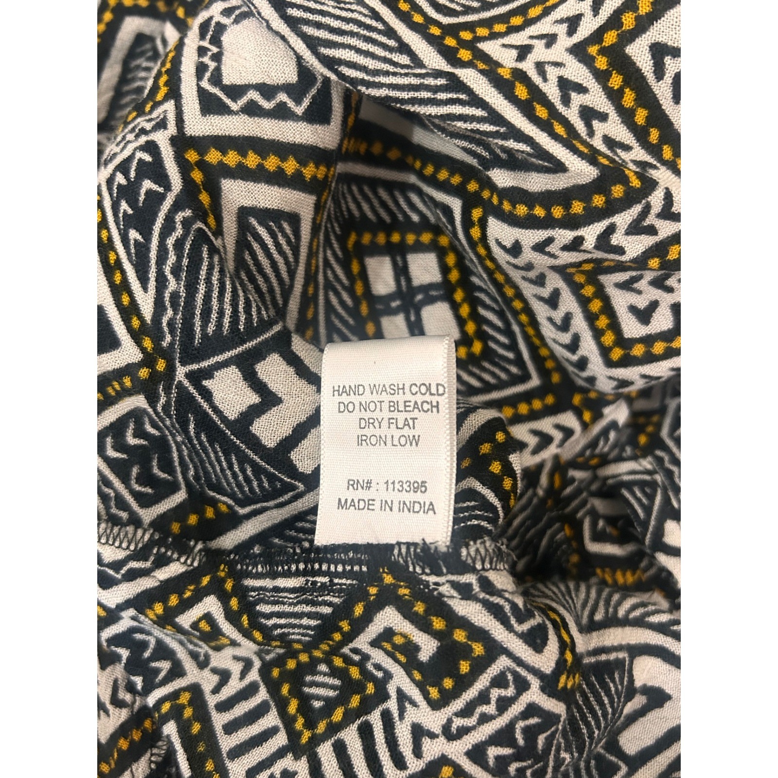 Boho Geo Chic Flowy Maxi Dress Women’s Small Modern Tribal Print
