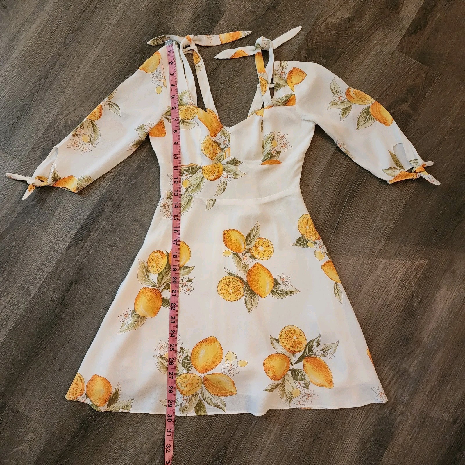 NWT For Love & Lemons Limonada Mini Dress XS Lemon Print Italian Summer Coastal