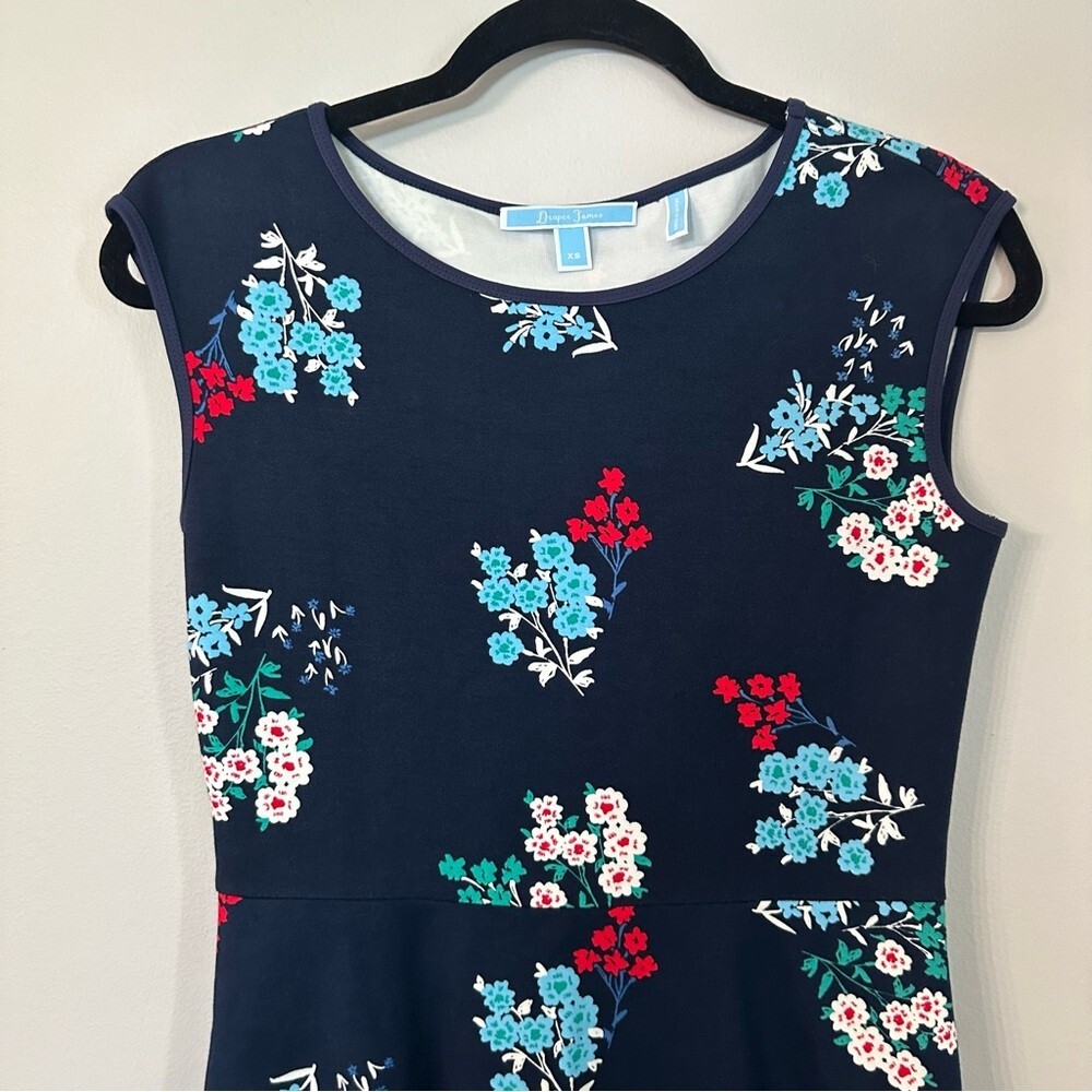 Draper James Women’s Sleeveless Dark Blue Navy Floral Slip-On Dress Size XS GUC