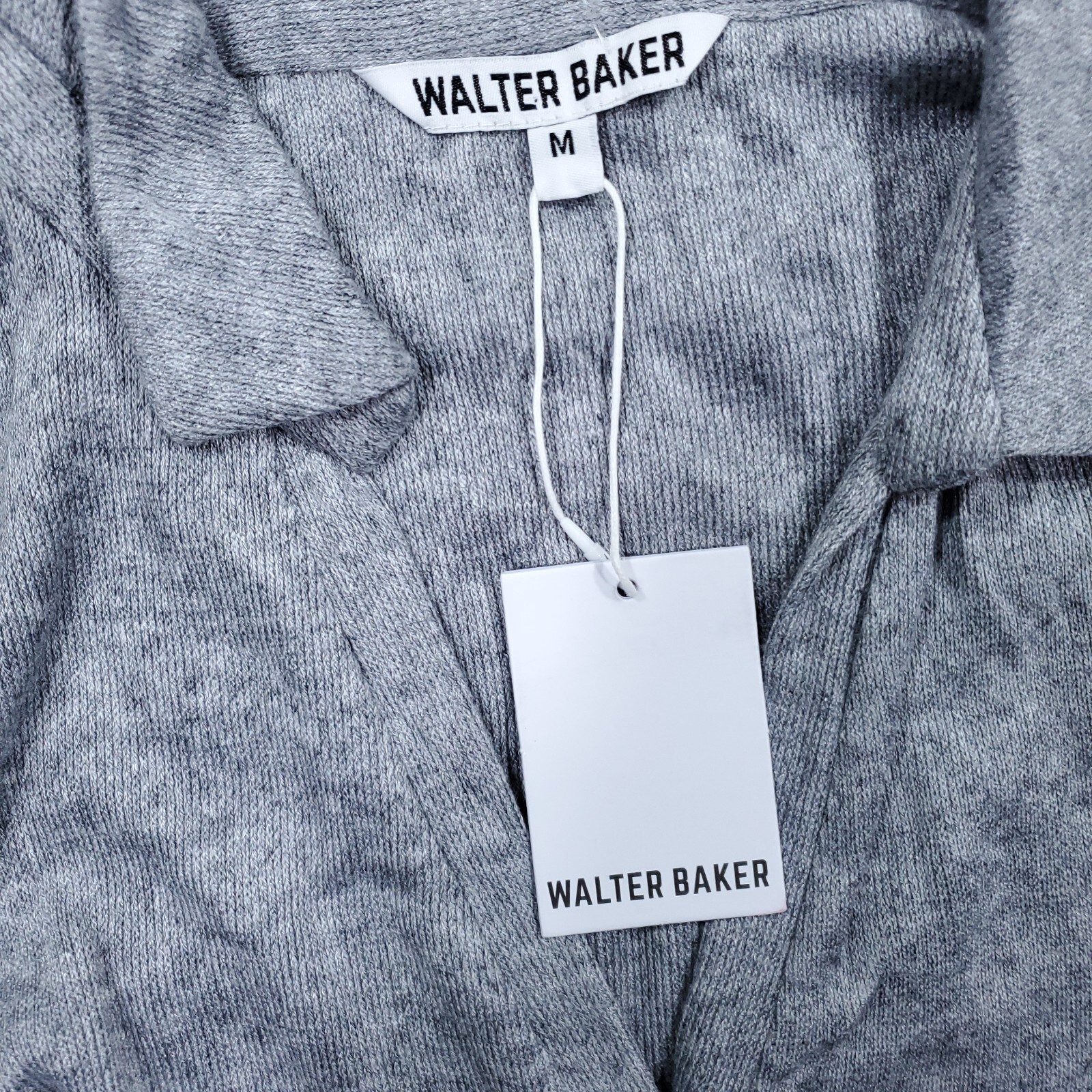 Walter Baker Rhonda Sheath Button Front Knitted Mini Sweater Dress Medium Gray