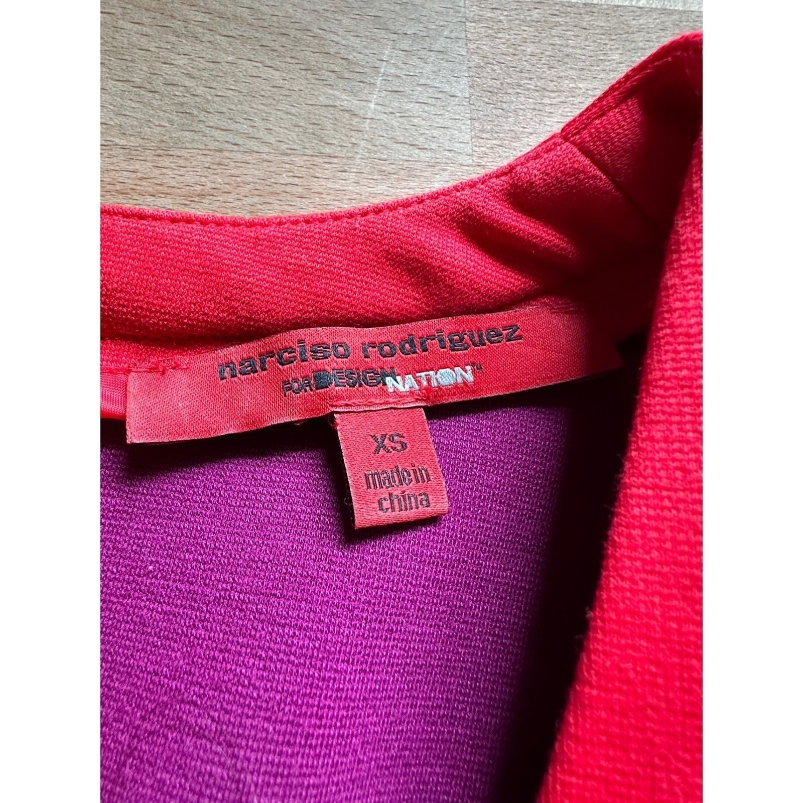 Narciso Rodriguez Purple Red Colorblock Cap Sleeve Pencil Dress Women’s Size XS