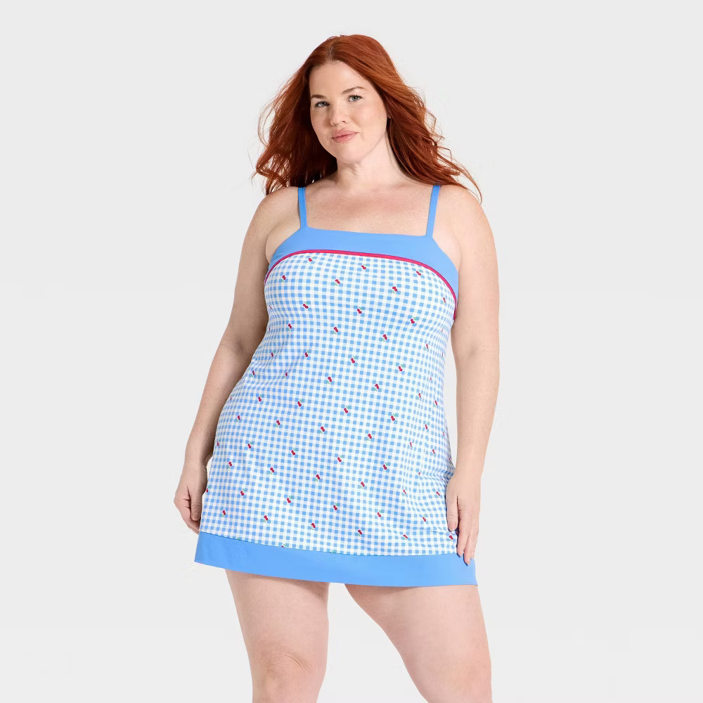 Women Everyday Soft Active Court Dress – All In Motion Blue Gingham