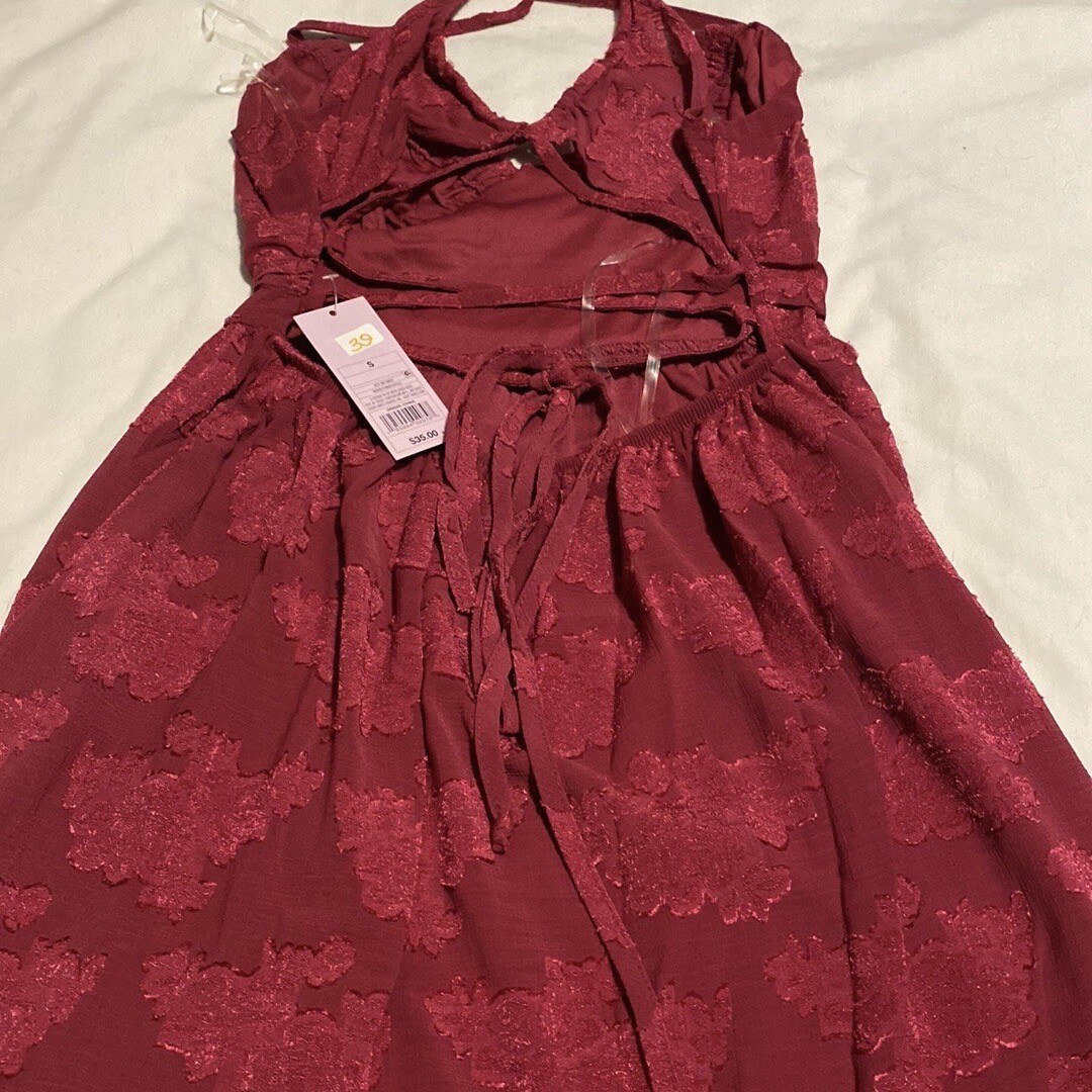 Wild Fable ~ Women’s Small Sleeveless Open Back Ruched TextureDress ~ Rose