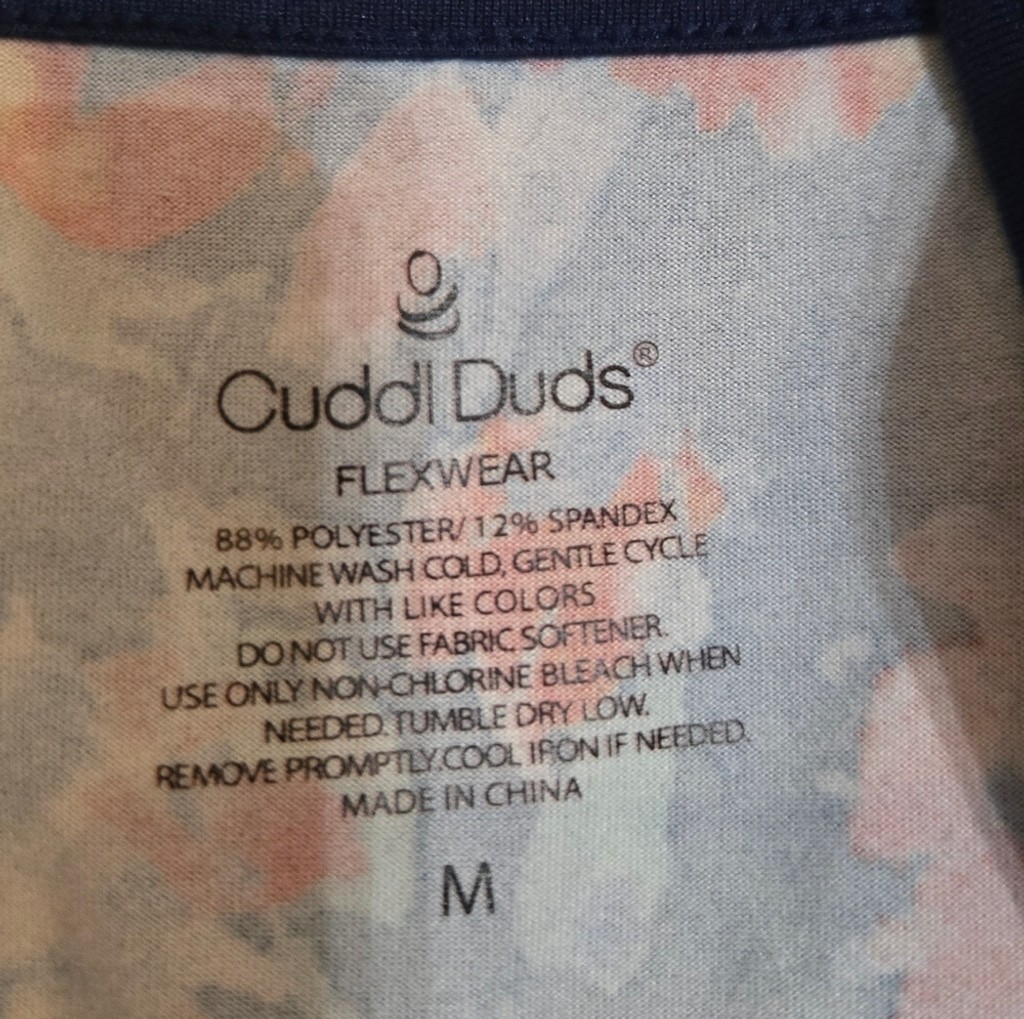 Cuddl Duds Flexwear Blue Floral Swing Cozy Dress, Size Medium