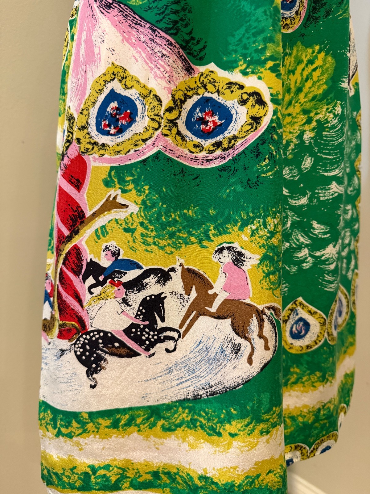 MOULINETTE SOEURS Womens Panoply Horse Carousel Silk Dress with Pockets – Sz 0