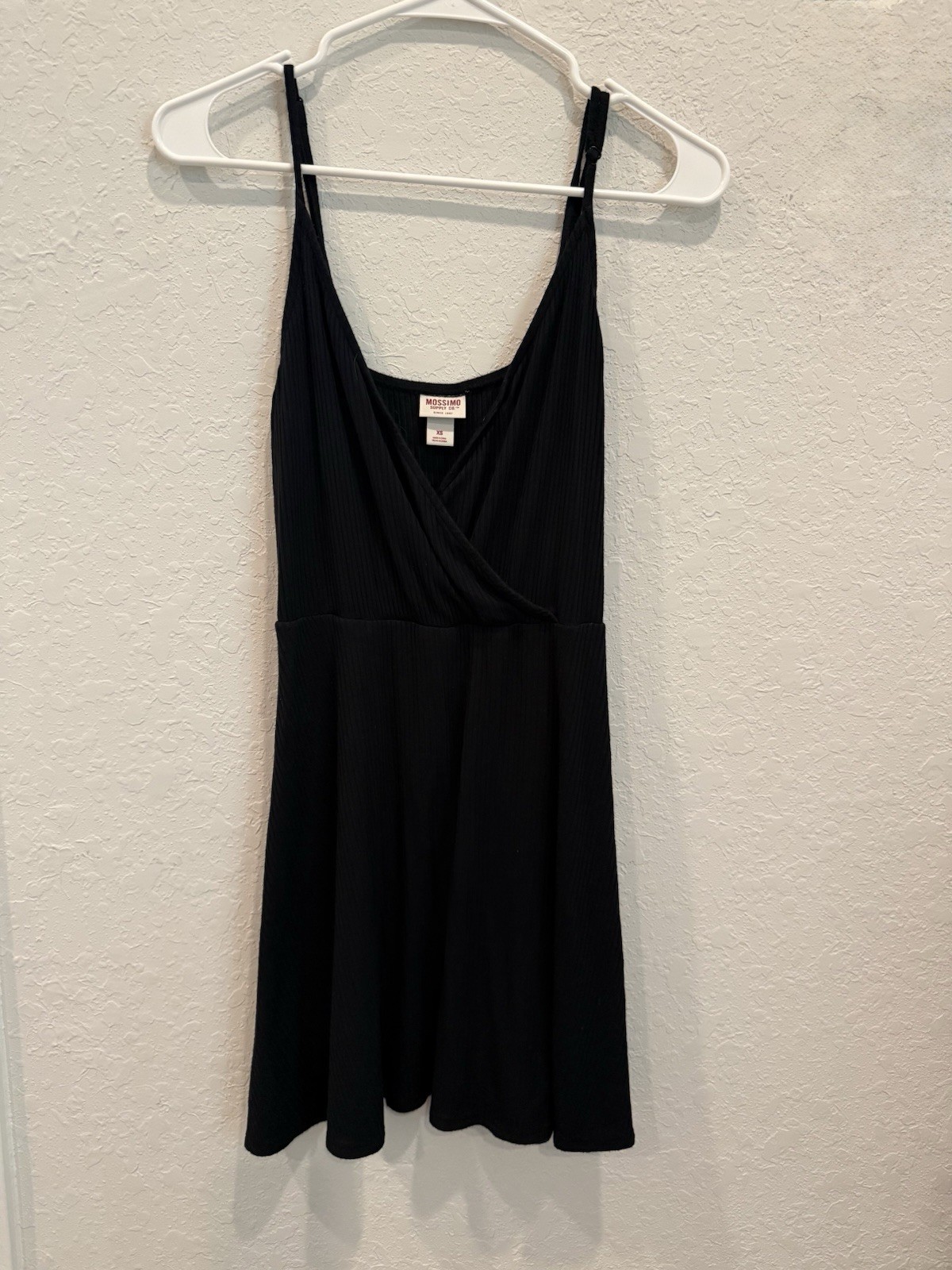 Mossimo Supply Co Black Ribbed Wrap Front Skater Dress Size XS