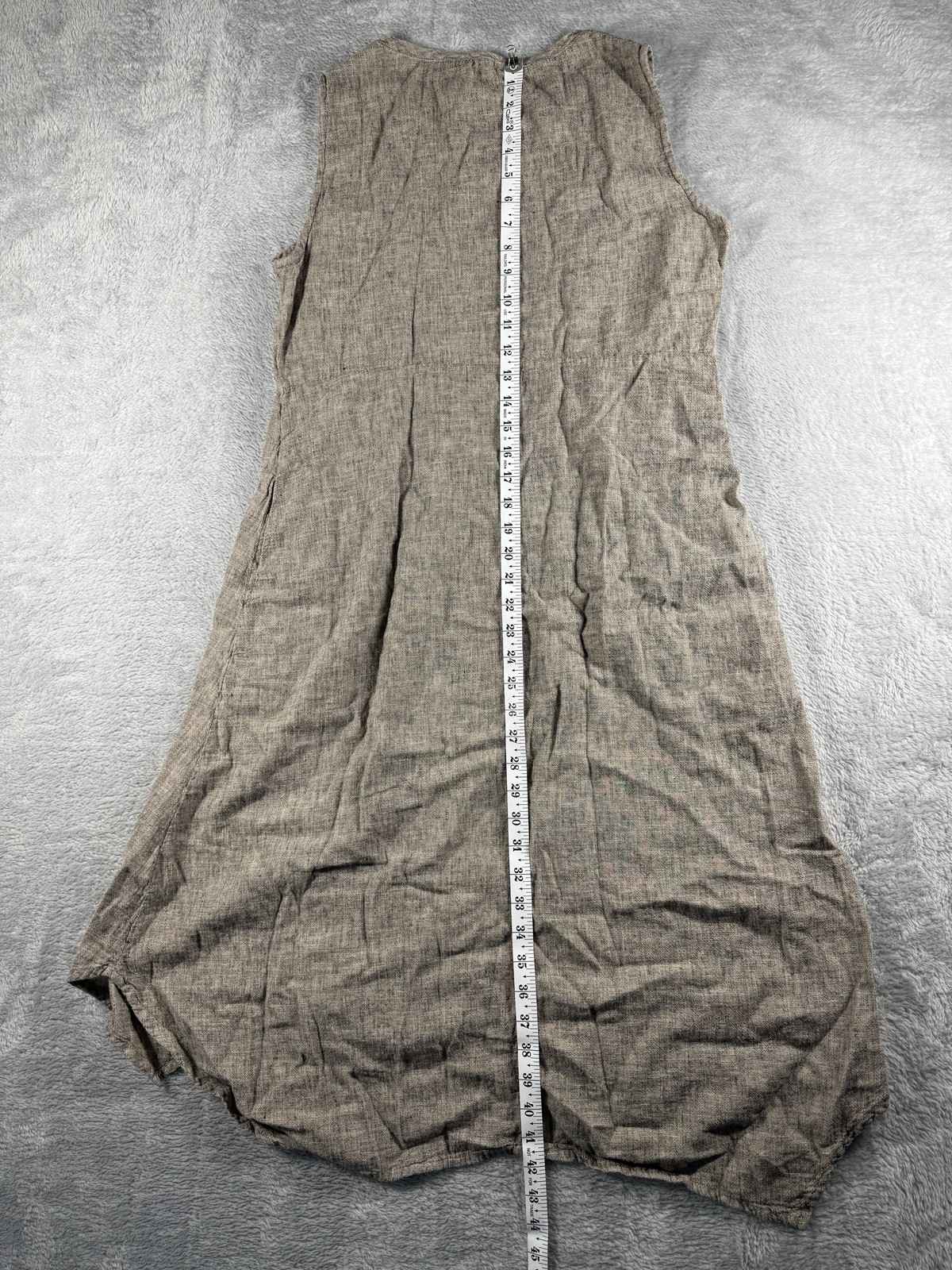 Cut Loose Dress Womens Small Linen Sleeveless Asymmetrical Lagenlook Pockets USA