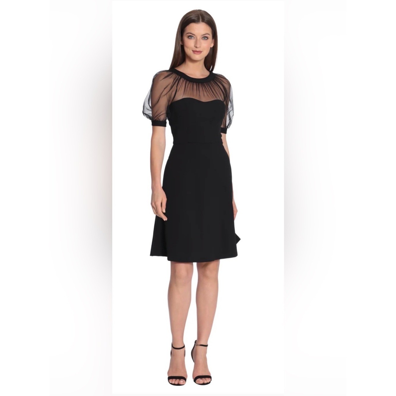 Maggy London | Lyra Illusion Fit & Flare in Black Dress size 6