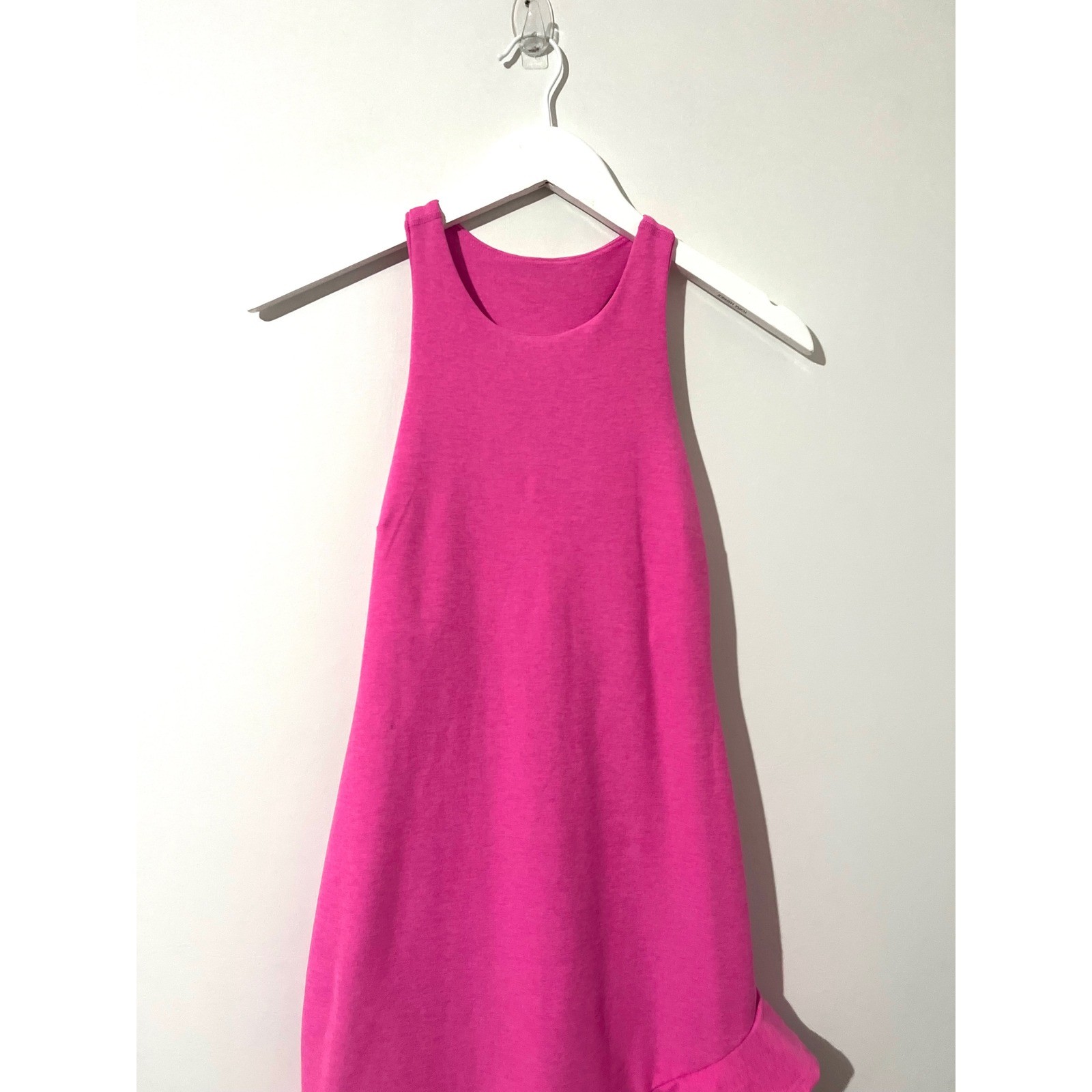 BEYOND YOGA Pink Heathered Ruffled Sleeveless Mini Workout Dress Size XS