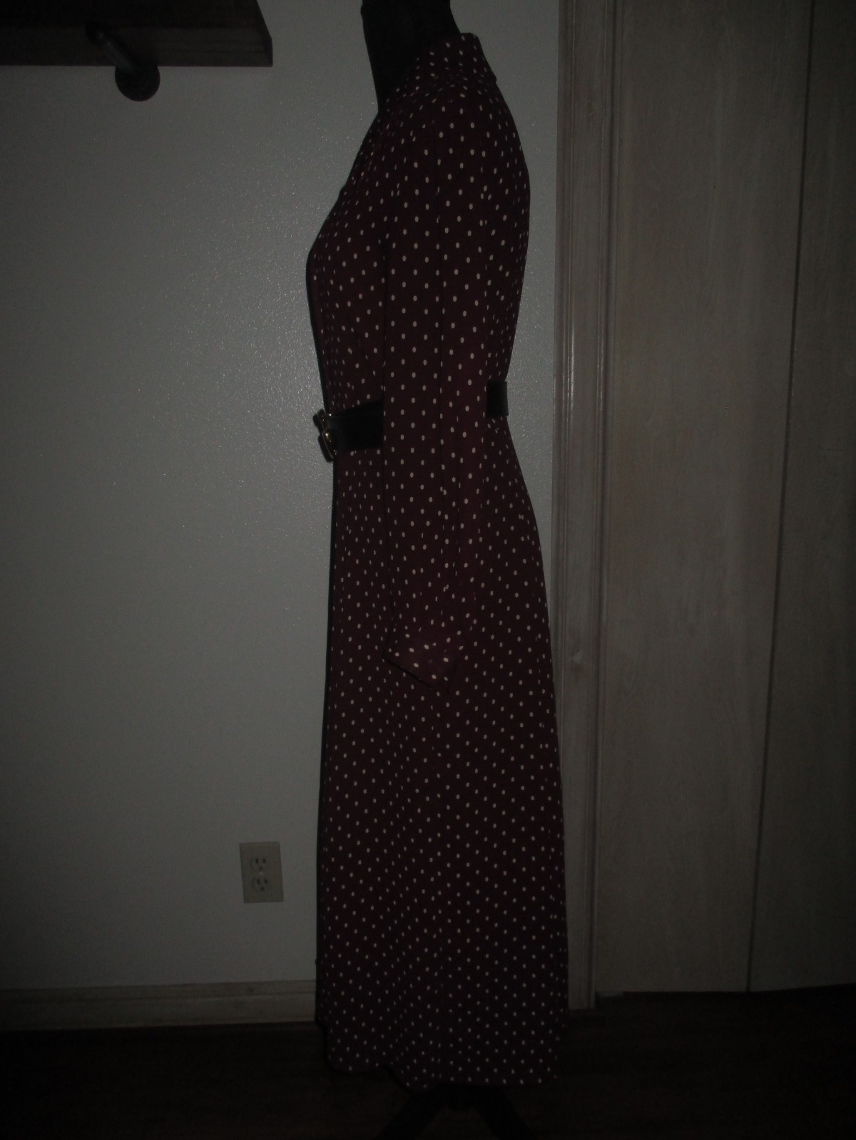 dresses for women, polka dot, maroon, vintage, 70’s, 50’s. 60’s