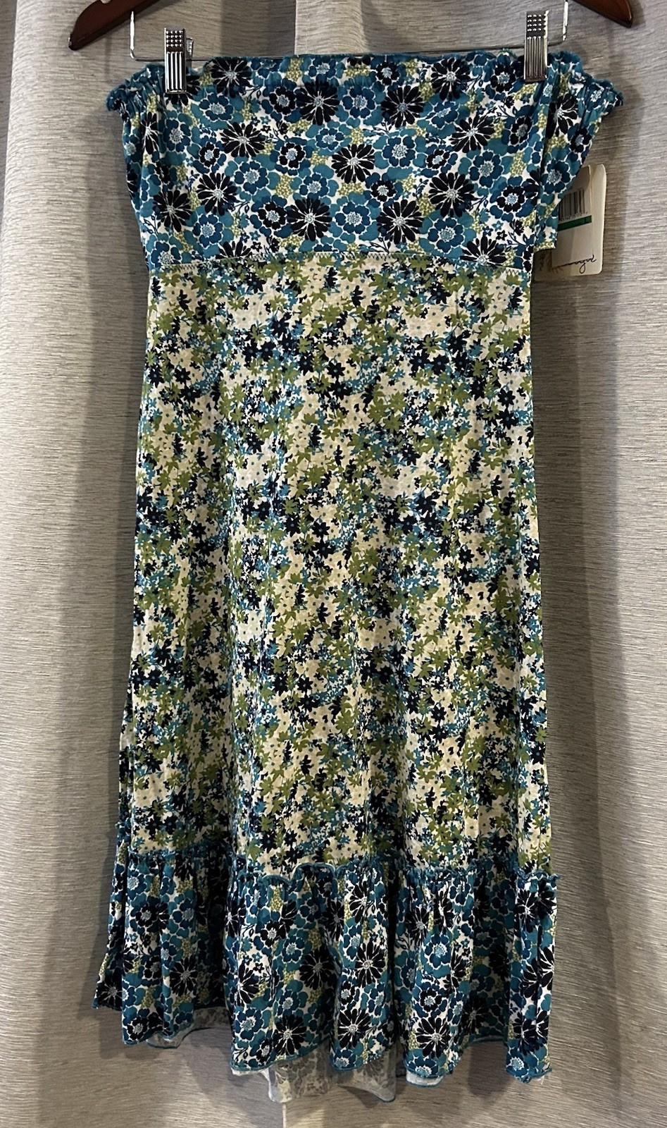 Energie Dress Junior L Multicolor Sleeveless Tube Top Mini Cotton Floral NWT