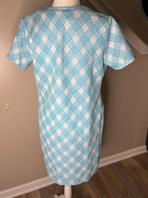 Vintage 1960s Shift House Dress Mod Geometric Mad Men Zip Front Handmade