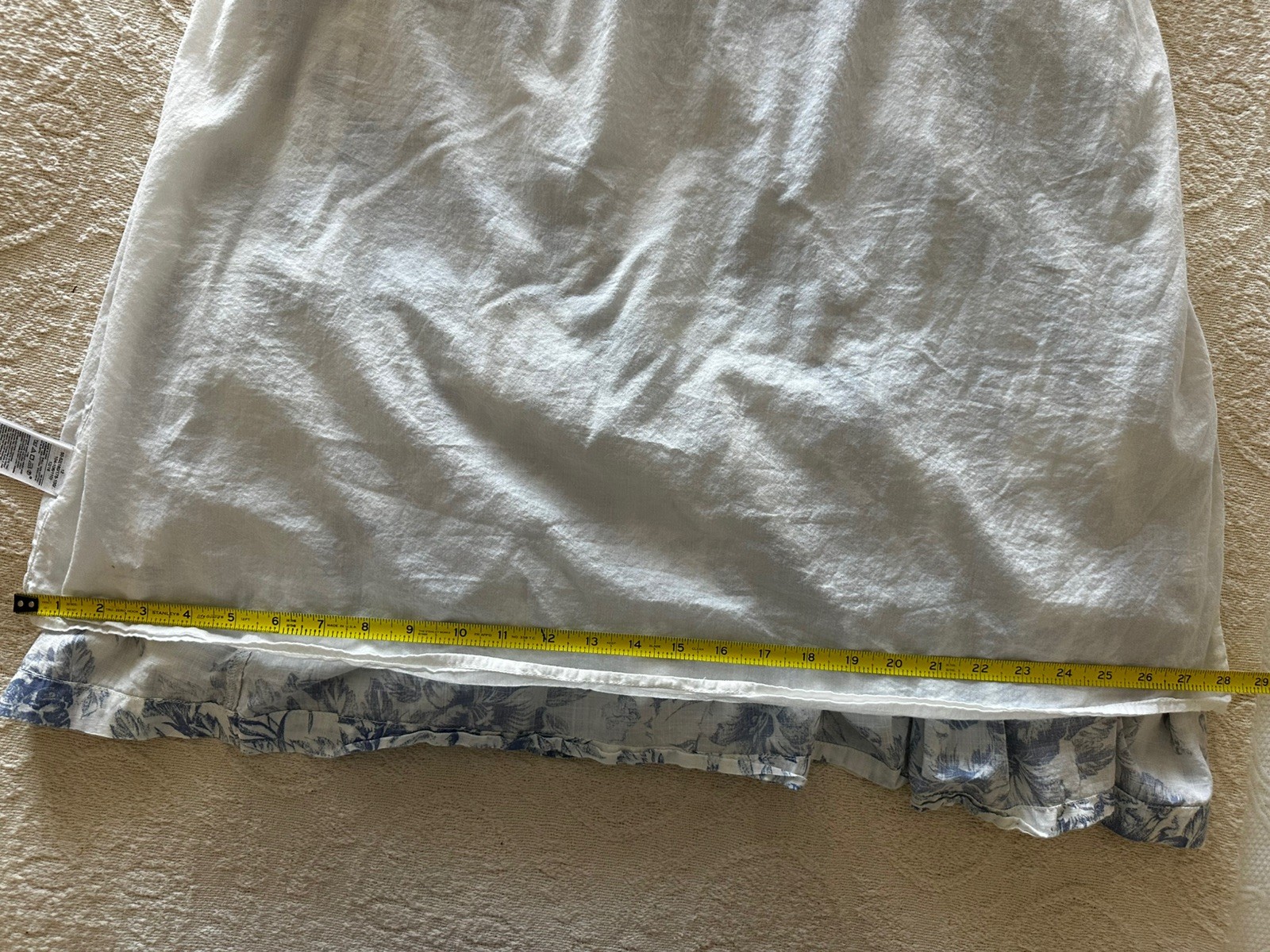 Gap 💯%Cotton Dress Offwhite Floral Maxi Blue/ White Floral Summer Sz 12 Med