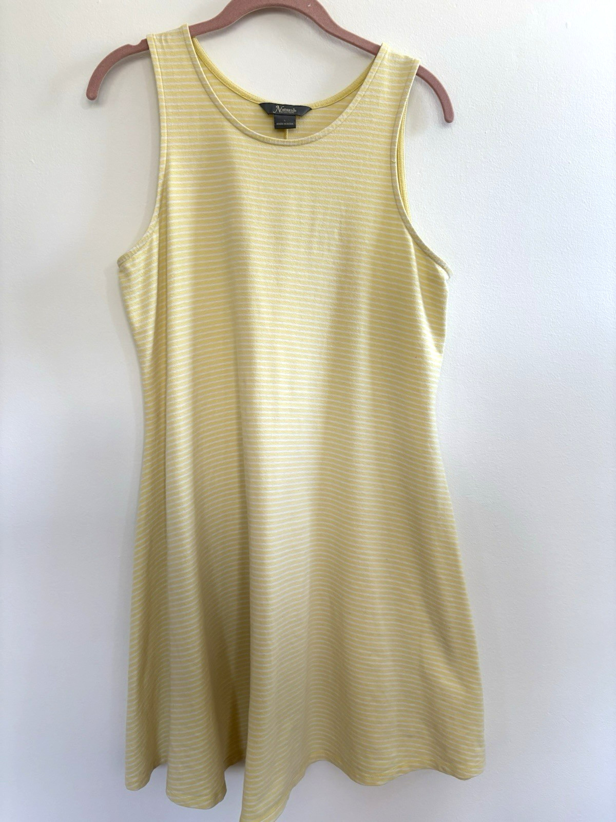 Natural Reflections Cotton Blend Summer Dress Coastal Grandmother Butter | L
