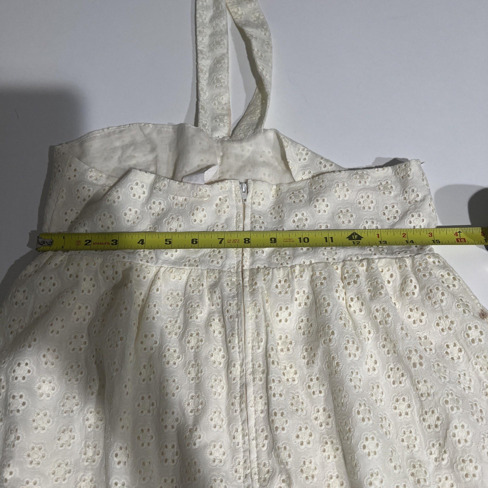 Vtg True People Dress Mini Halter White Cottage Core Coquett