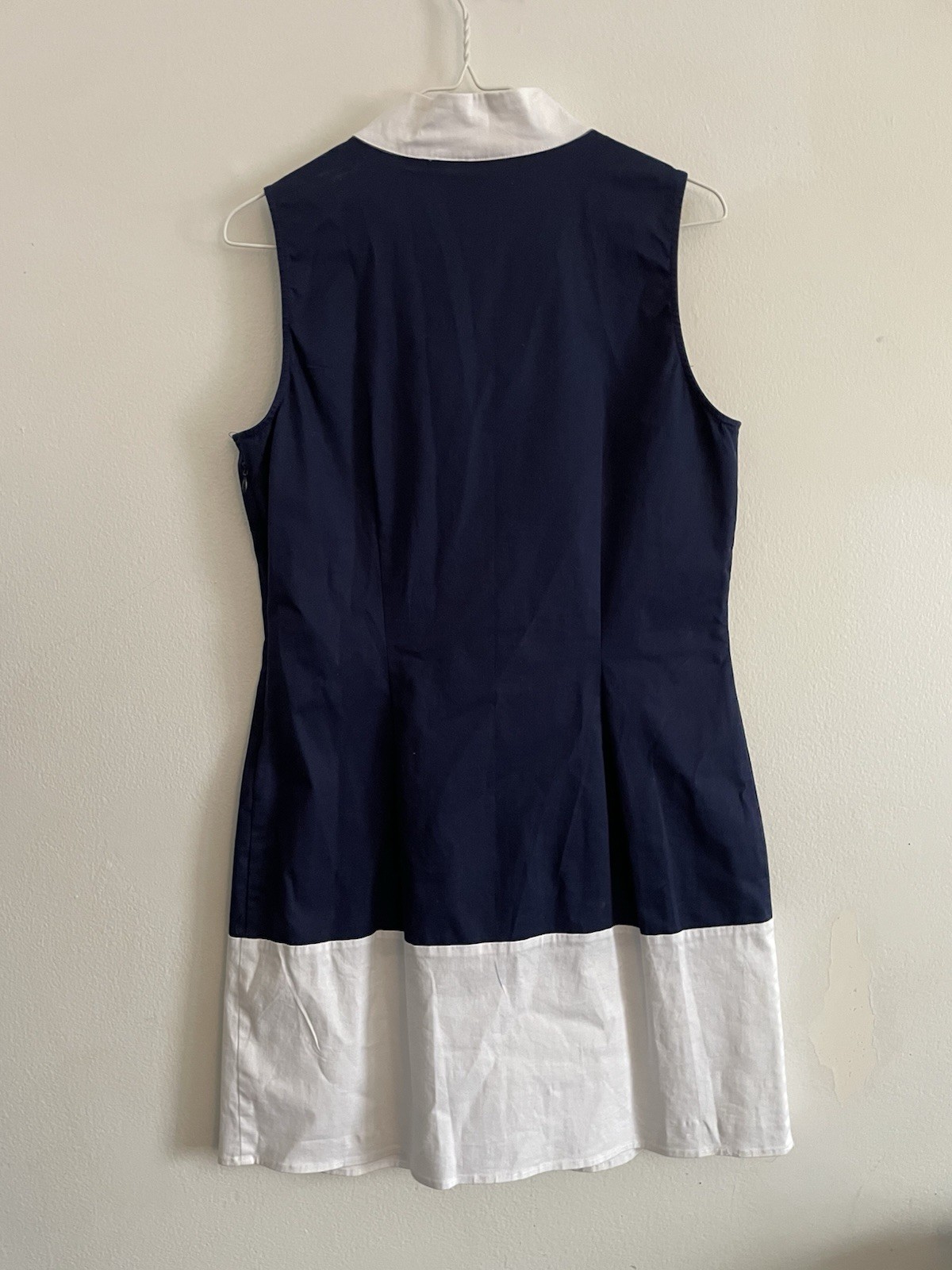 Sail to Sable Navy White Colorblock Sleeveless Tunic Dress Sz M Nautical Beach