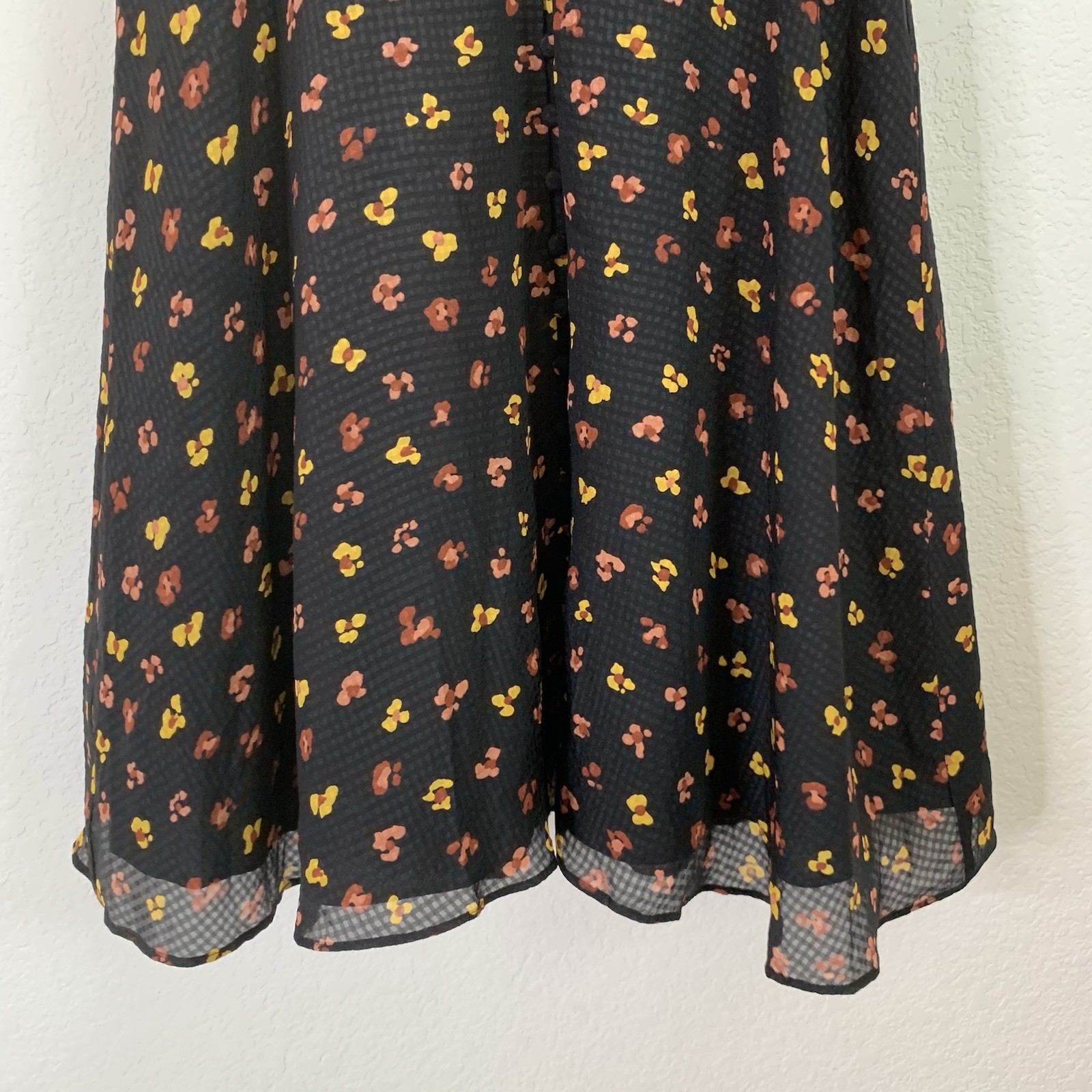 Madewell 100% Silk Button-Front Swing Dress in Feline Floral 6
