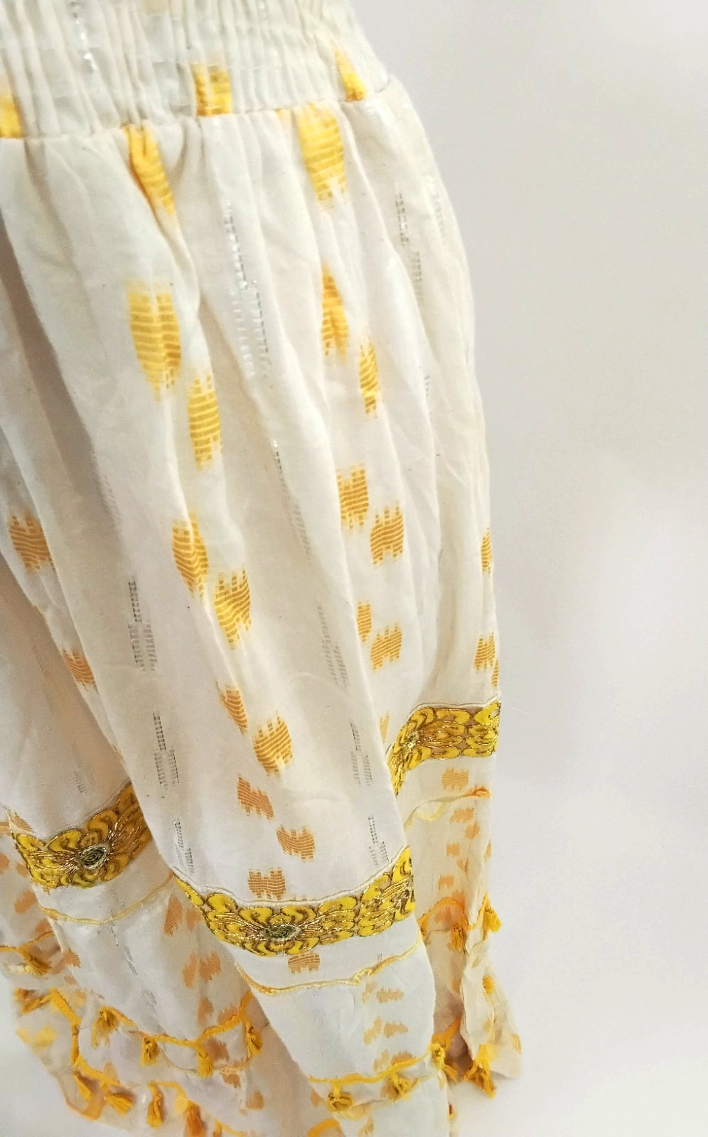 NWT Me 2 Magic Anthropologie Maxi Dress 1X Cream Yellow Gold Embroidered Boho