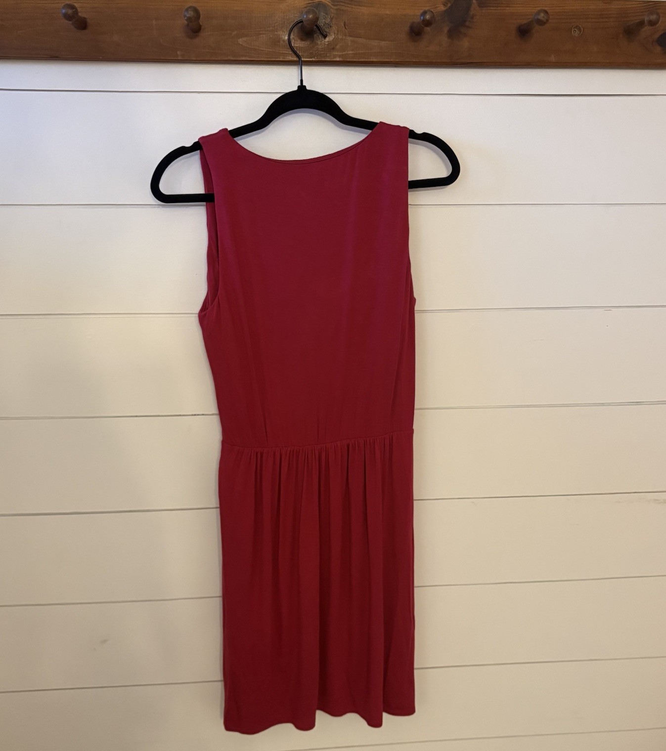 Soma Wknd Faux Wrap Dress Raspberry Red Sleeveless Built In Bra Size M