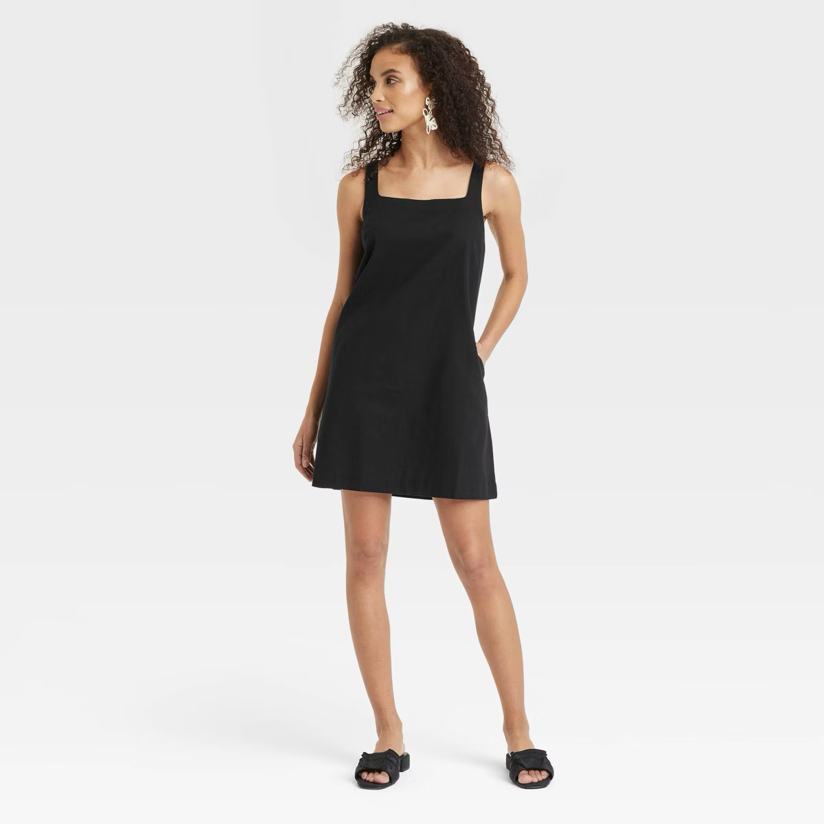 Women’s Tank Mini Shift Dress – A New Day – Black – Small