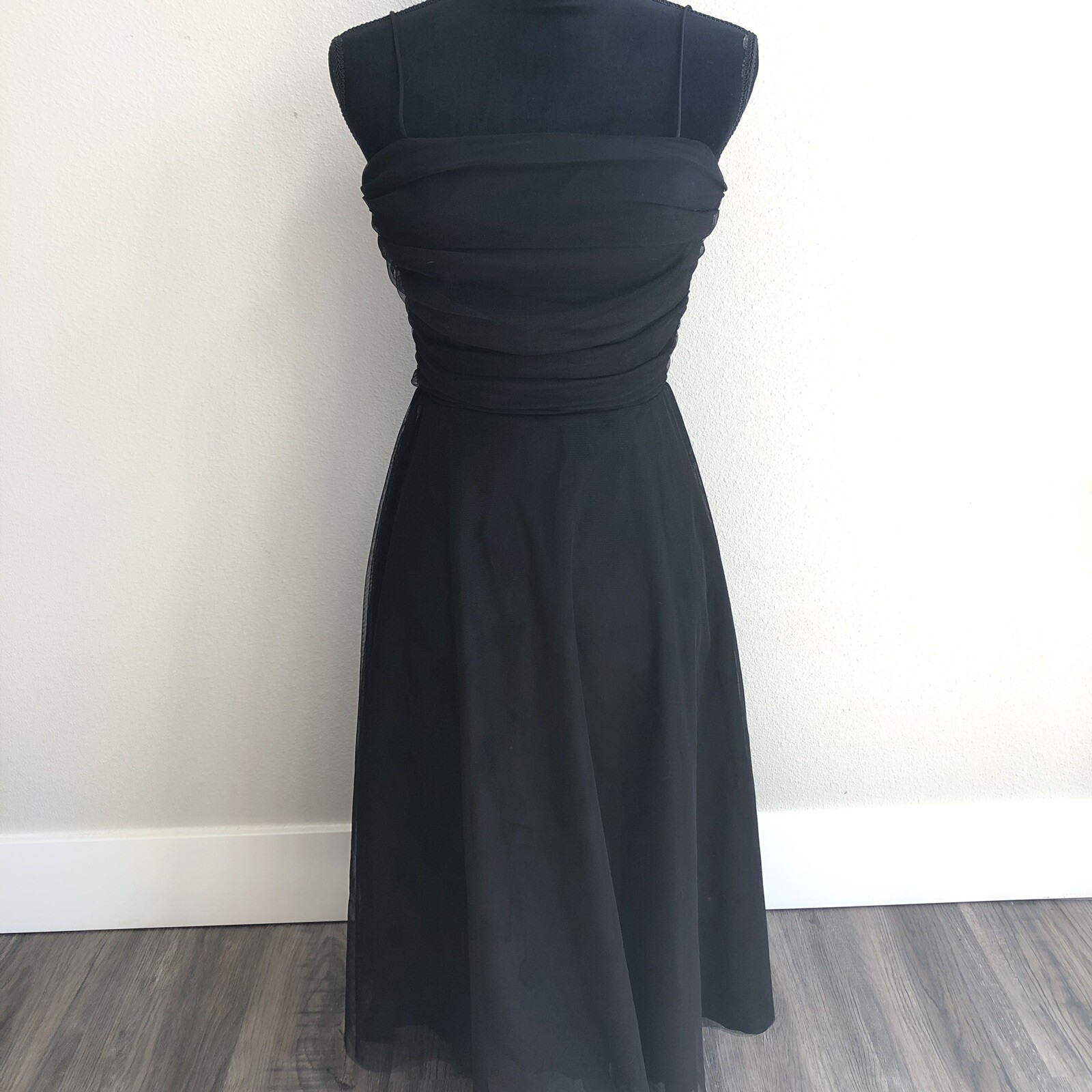 Jessica Howard Evenings Dress Black Tulle Fit Flare Size 6 Prom Holiday Party