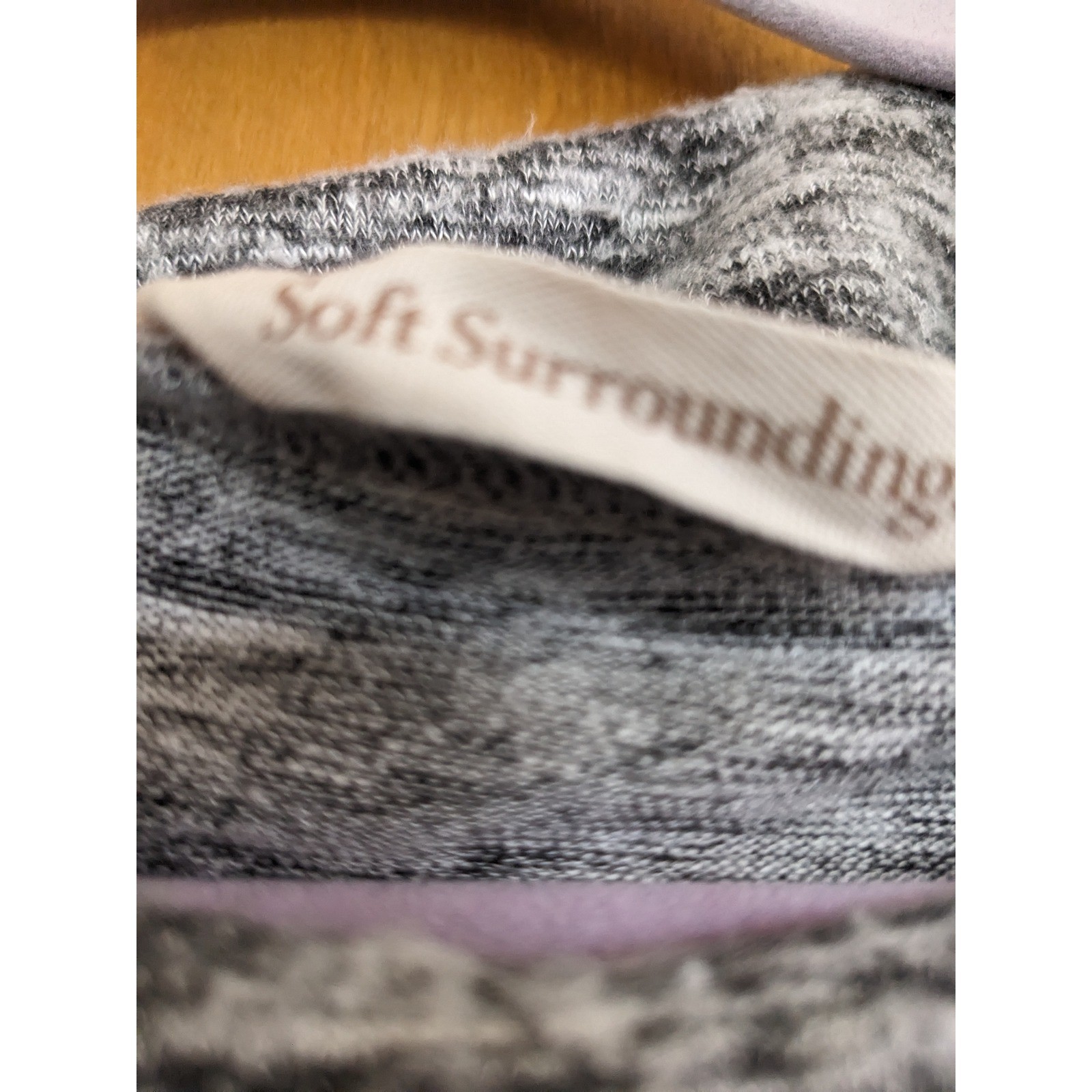 Soft Surroundings Gray Space Dye Cowl Neck Zip Knit Dress PM Petite Medium 3AW12
