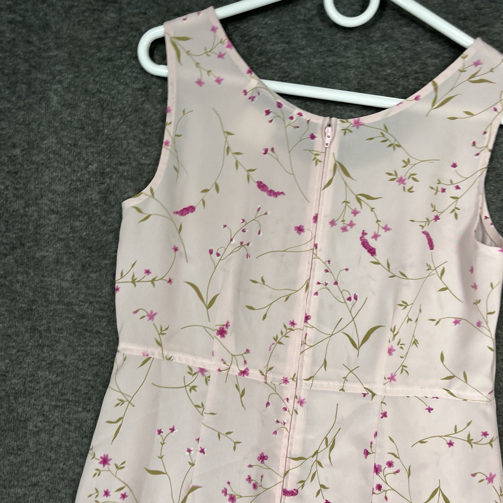Vintage Karin Stevens Maxi Drerss Size 6 Sleeveless Pink Floral Sundress 90s