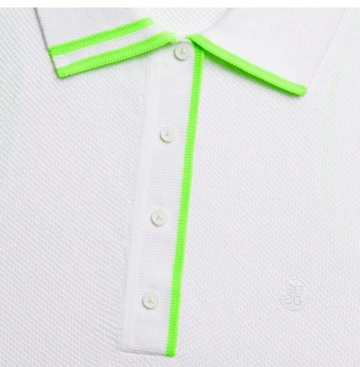 G/Fore Fully Fashioned Cotton Pique Sleeveless Polo Dress White Size L NWT Women